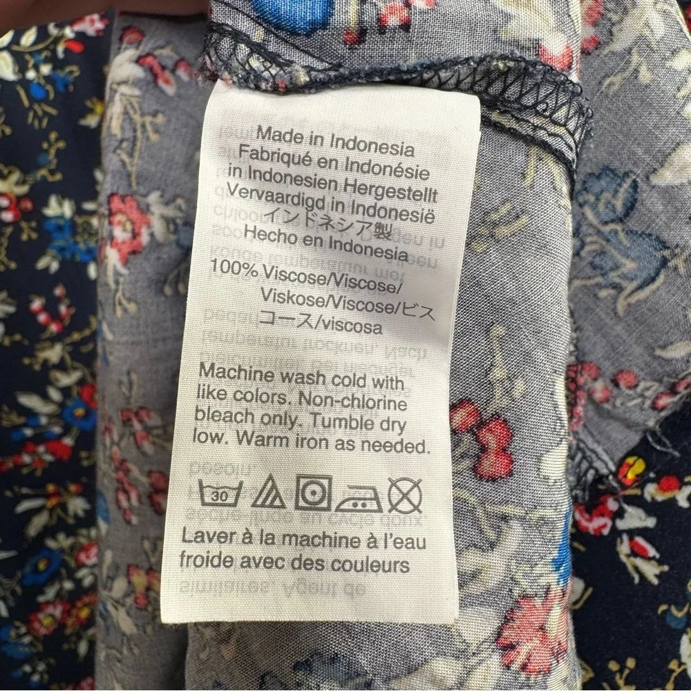 J.Crew Navy Floral Ruffle Mini Dress Romantic Cottagecore Soft Feminine - Picture 10 of 16